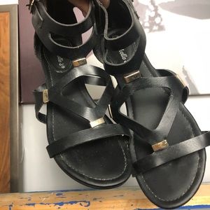 Black zip up sandals